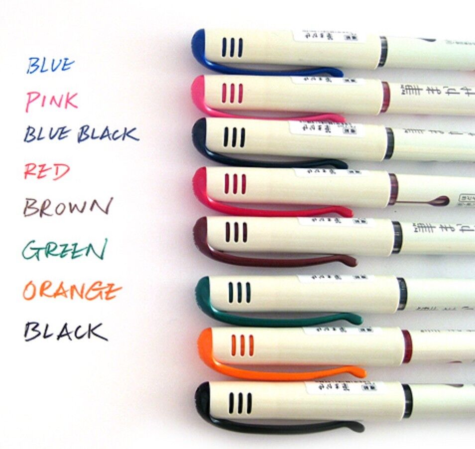 Pilot Fudemakase 8-Assorted Colors Water-based Extra Fine Point Hard Tip Brush Pens (Pack of 8)