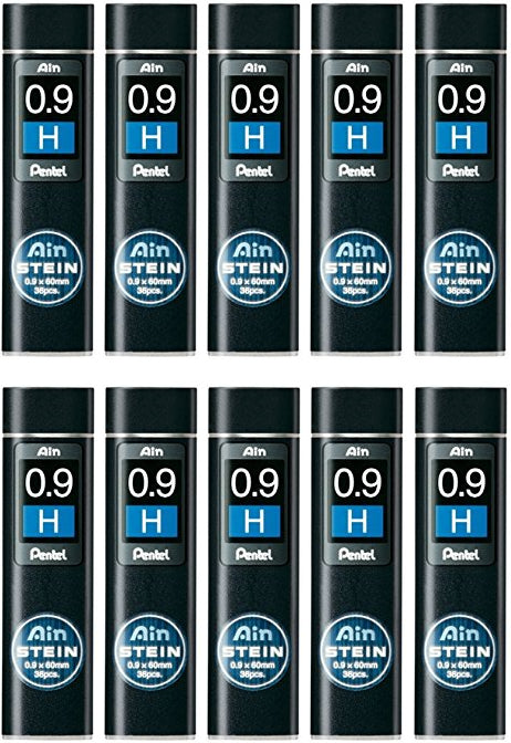 Pentel Ain Stein 0.9mm H Refill Leads (Pack of 10)