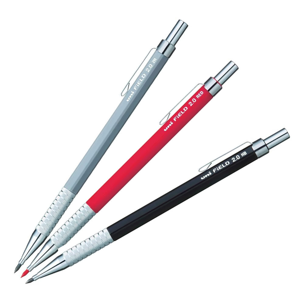 Uni FiELD 2H/HB/Red 2.0 mm Construction Mechanical Drafting Pencils (Pack of 3)