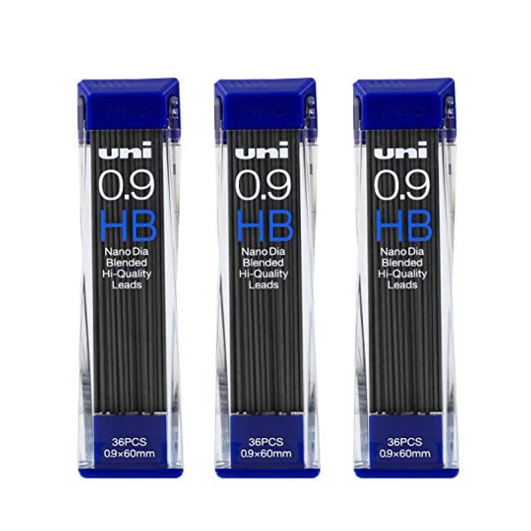 Uni Nano Dia 0.9mm HB Refill Leads (Pack of 3)