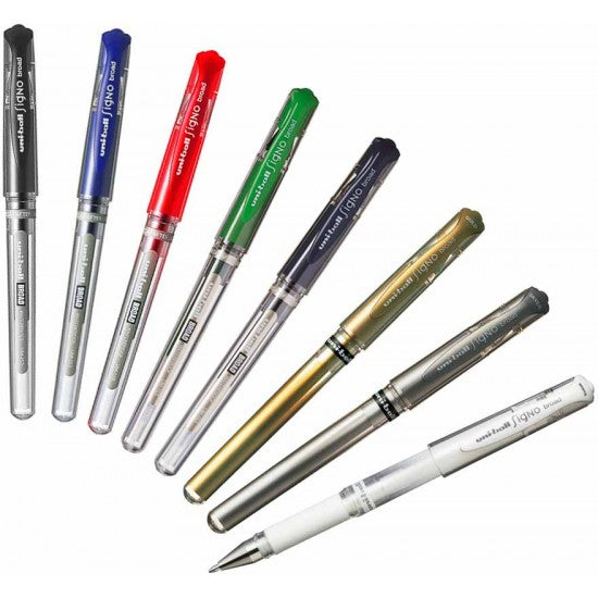 Uni Signo Broad 1.0mm Gel Ink Ballpoint Pens (Pack of 8)