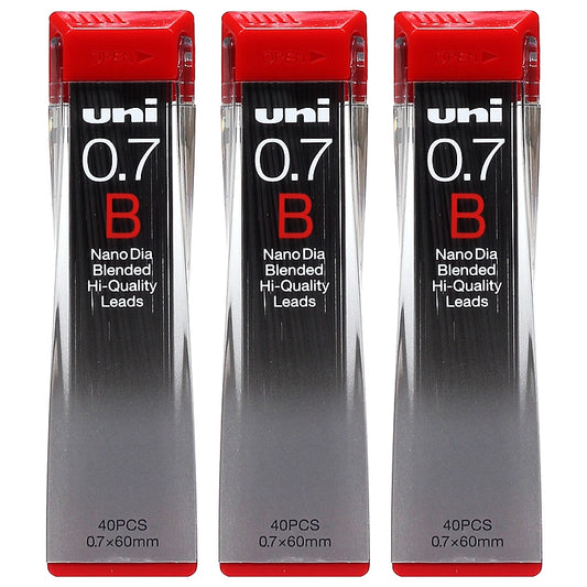 Uni Nano Dia UNI0.7-202ND 0.7mm B Refill Leads (Pack of 3)