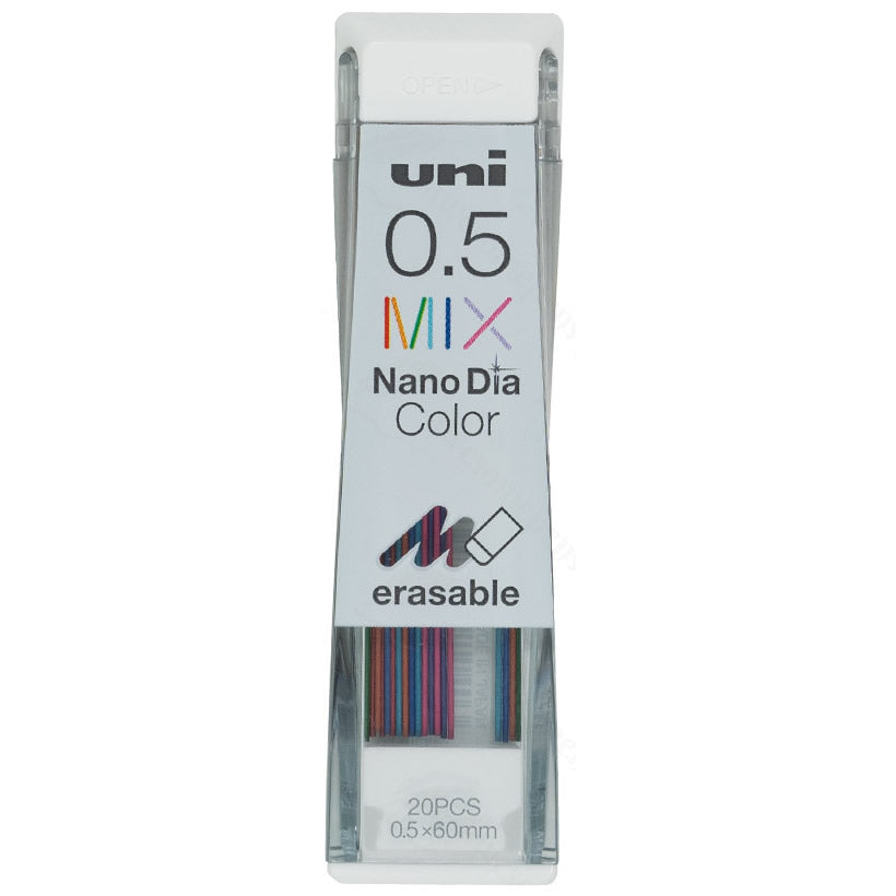 Uni Nano Dia Color 0.5mm Erasable Refill Leads (20pcs per tube)