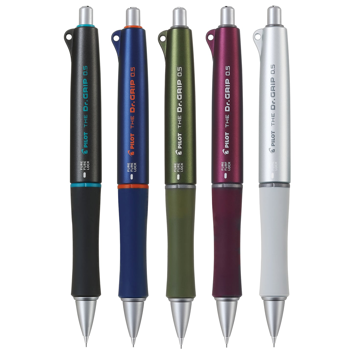 Pilot THE Dr.GRIP 0.5mm Fure-Fure Lock Mechanism Mechanical Pencils (Pack of 5)