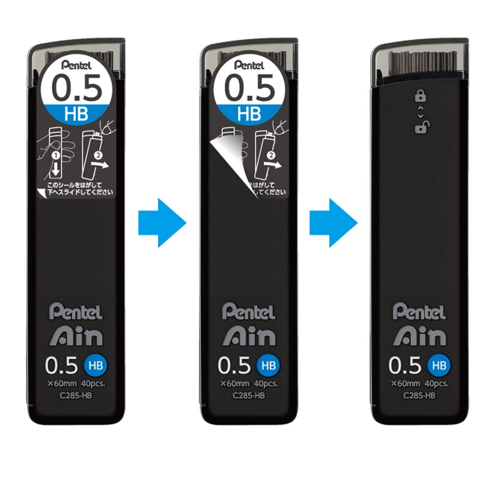 Pentel Ain -HB 0.5mm Refill Leads (40 leads per tube)