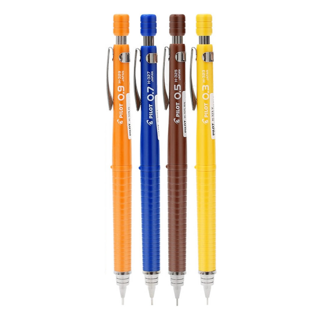 Pilot 0.3mm, 0.5mm, 0.7mm and 0.9mm Fixed Metal Sleeve Mechanical Pencils (Pack of 4)