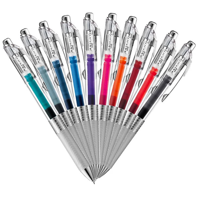 Pentel EnerGel infree 0.7mm Gel Pen (Pack of 10) + 10-Color Refill Set