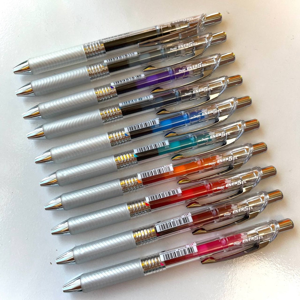 Pentel EnerGel infree 0.7mm Gel Pen (Pack of 10) + 10-Color Refill Set