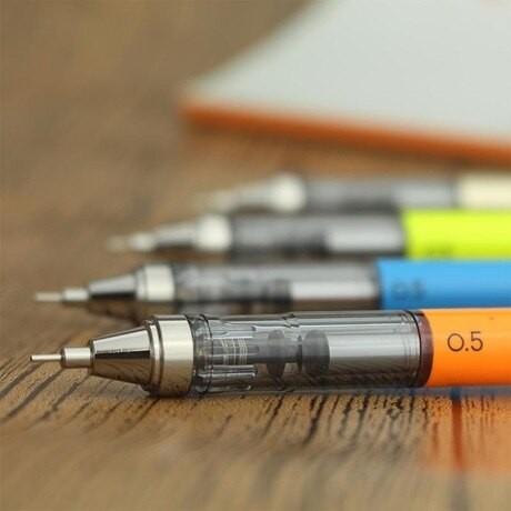 Tombow MONO graph NEON Color 0.5mm Mechanical Pencil 6X, Erasers 1X