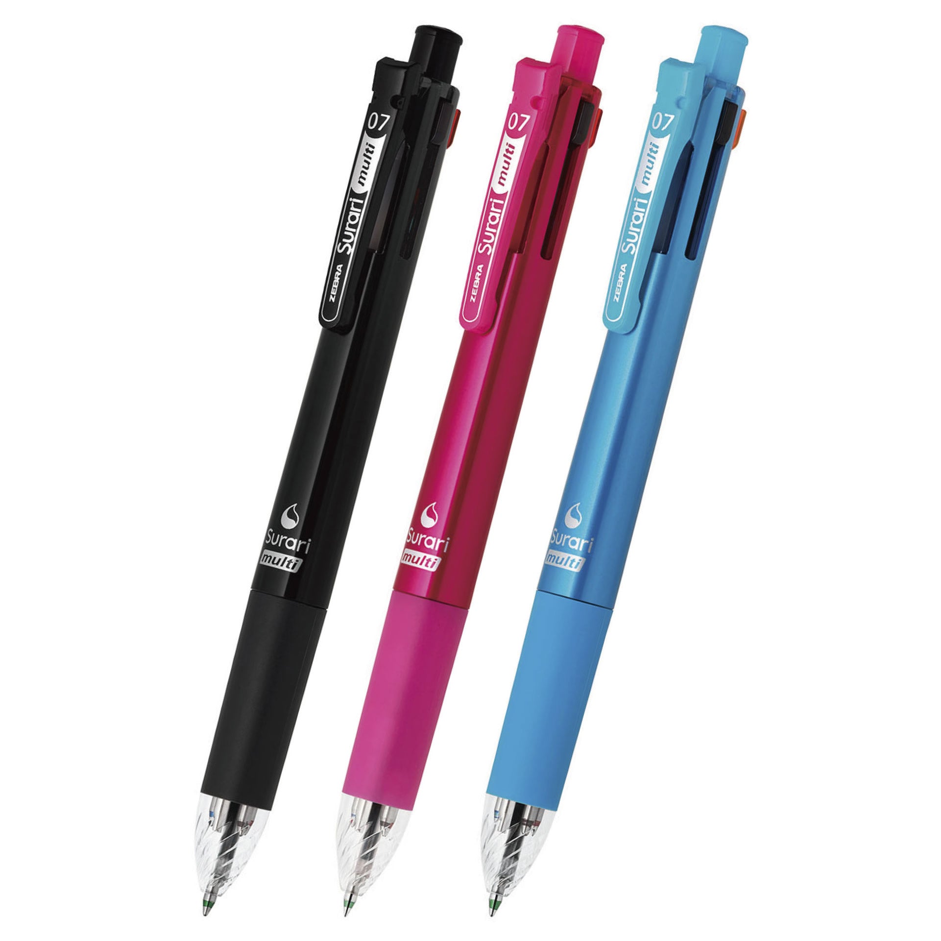 Zebra Surari Multi 4+1 0.7mm Multifunctional Pen 3X + 4 Colors Refills