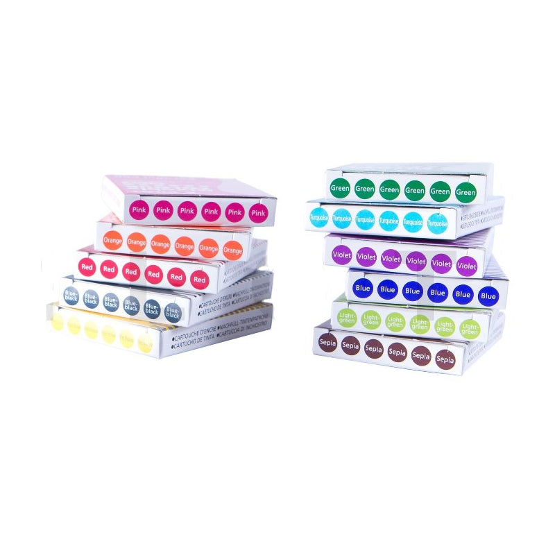 Pilot Mixable COLOUR Parallel Pen Refills (6 refills per pack, Pack of 12)