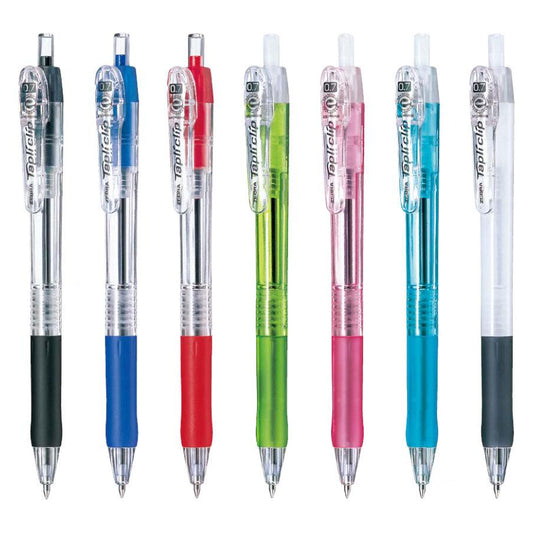 Zebra Tapli Clip 0.7mm Oil-Based Ballpoint Pens (Pack of 7)