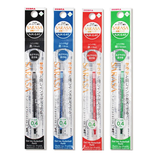 Zebra Sarasa 0.4 mm Gel Ink Pen Refills (Pack of 4)