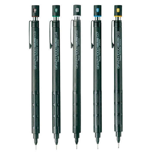 Pentel GRAPH 1000 FOR PRO Mechanical Pencil, 0.3mm 0.4mm 0.5mm 0.7mm 0.9mm, 5pcs