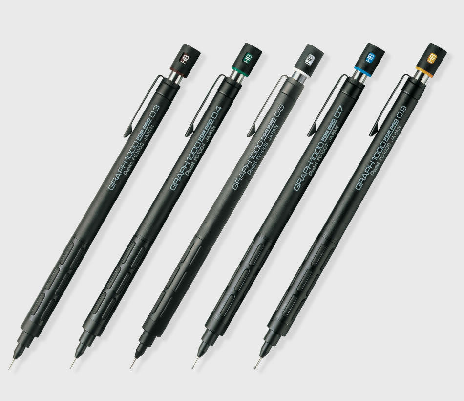 Pentel GRAPH 1000 FOR PRO Mechanical Pencil, 0.3mm 0.4mm 0.5mm 0.7mm 0.9mm, 5pcs
