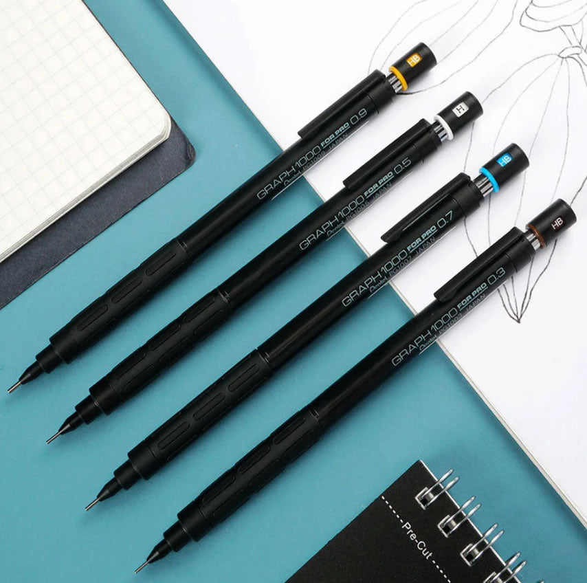 Pentel GRAPH 1000 FOR PRO Mechanical Pencil, 0.3mm 0.4mm 0.5mm 0.7mm 0.9mm, 5pcs