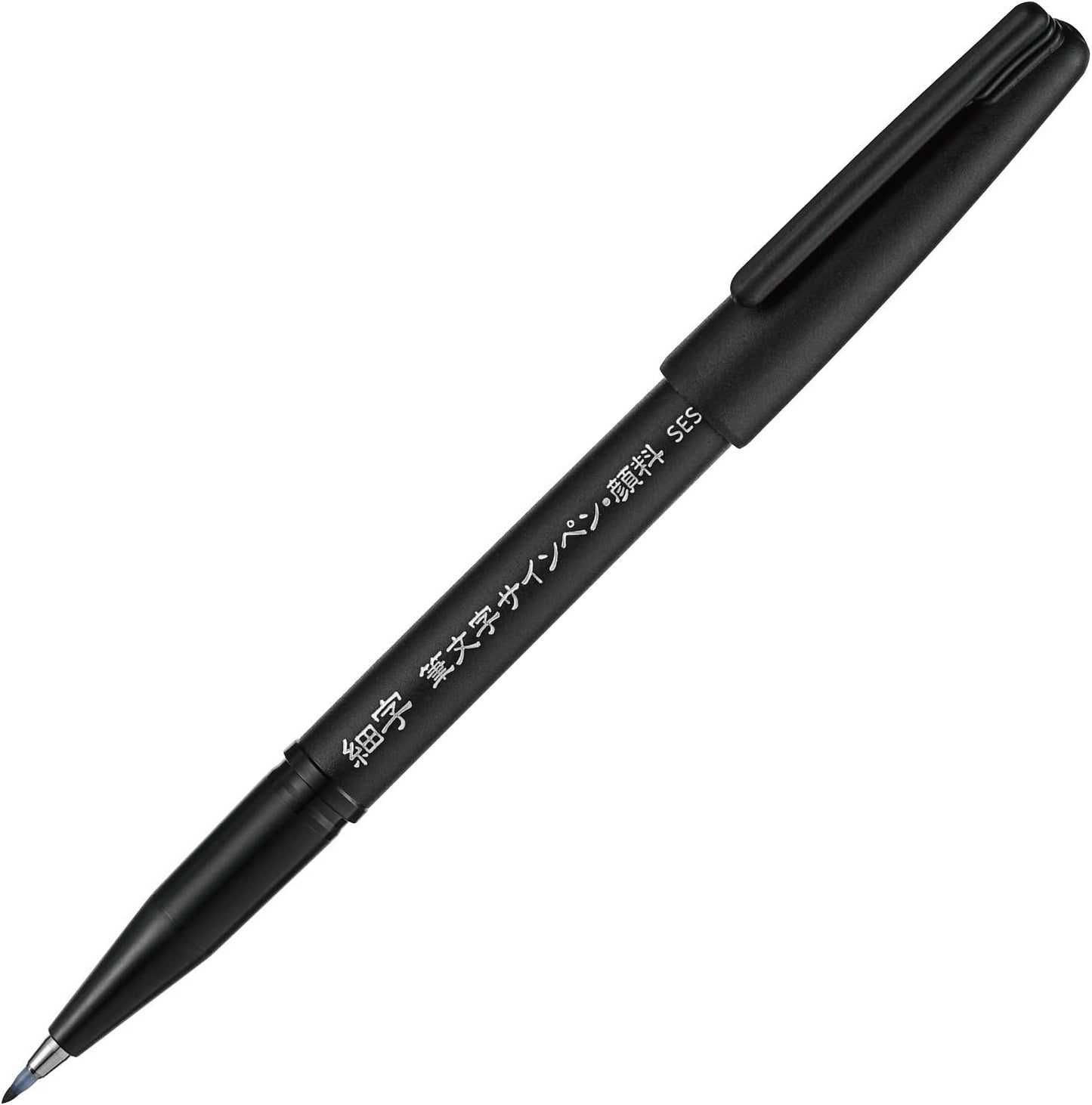 Pentel Fudemoji Pigment Ink Calligraphy Brush Pen, Fine Flexible Tip