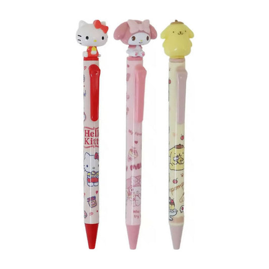 Sanrio Bobblehead Mascot Black Ink Ballpoint Pens (Pack of 3)