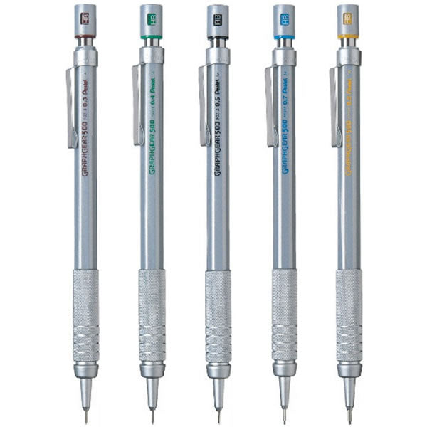 Pentel GRAPHGEAR 0.3mm, 0.4mm, 0.5mm, 0.7mm, 0.9mm Mechanical Pencil (Pack of 5)