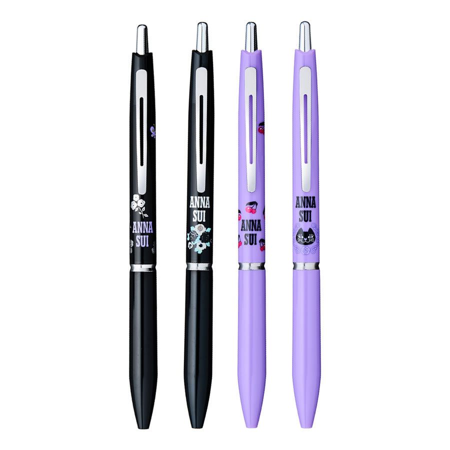 Pilot Acro X ANNA SUI Silver Line 0.5mm Black Ink Ballpoint Pens (Pack of 4)