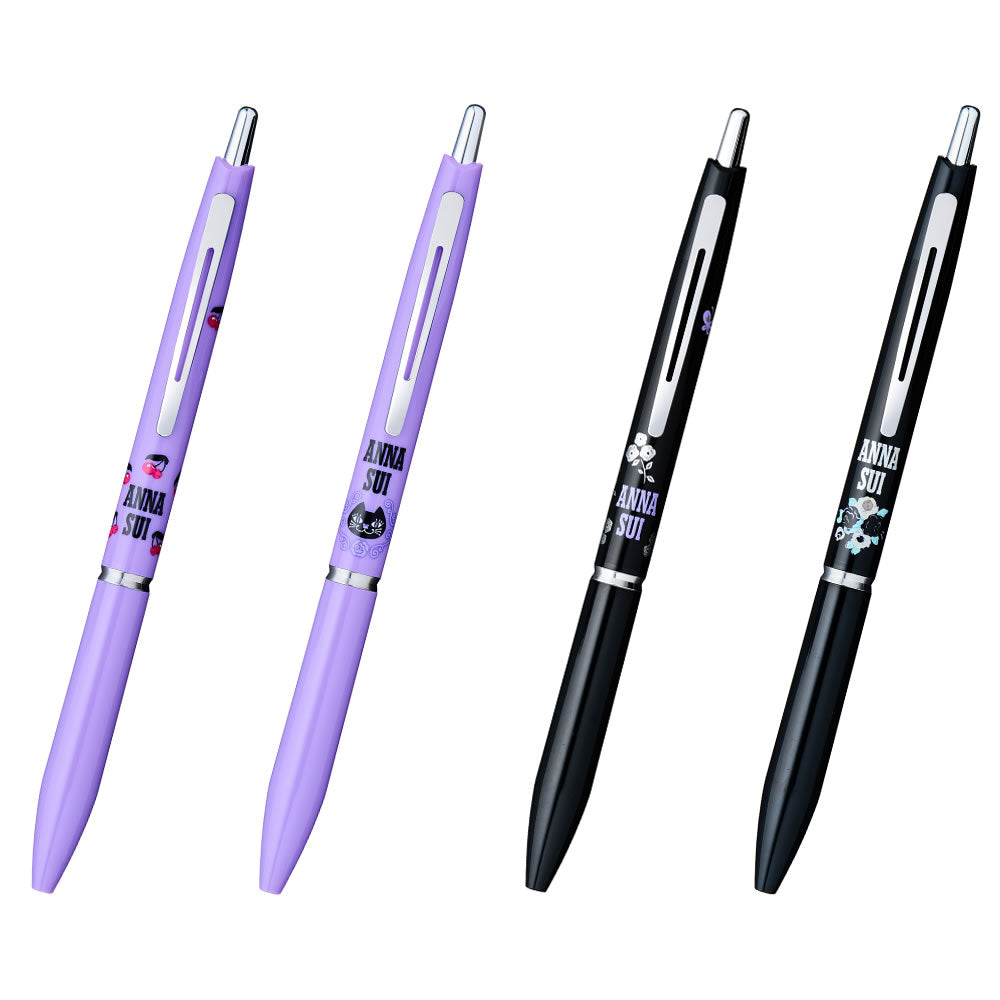 Pilot Acro X ANNA SUI Silver Line 0.5mm Black Ink Ballpoint Pens (Pack of 4)