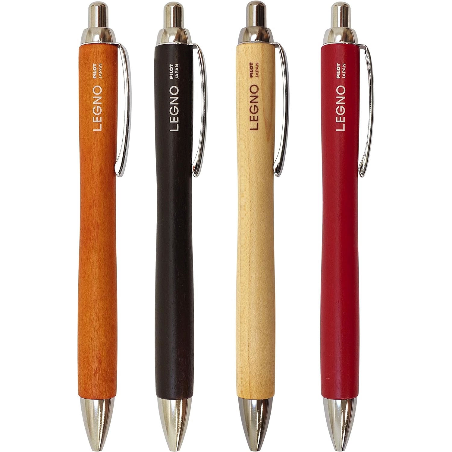 Pilot LEGNO Maple Wood Series 0.7mm Black Ink Ballpoint Pens (Pack of 4)