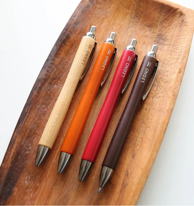 Pilot LEGNO Maple Wood Series 0.7mm Black Ink Ballpoint Pens (Pack of 4)