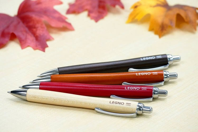 Pilot LEGNO Maple Wood Series 0.7mm Black Ink Ballpoint Pens (Pack of 4)