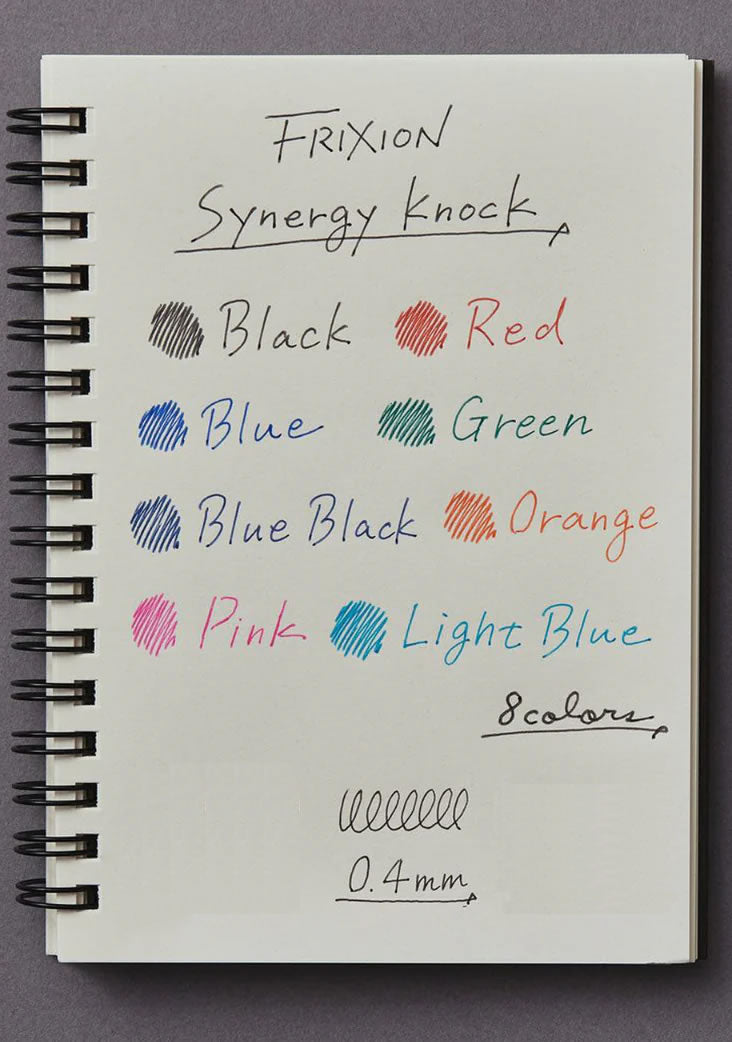 Pilot Frixion Synergy Knock 0.4mm Erasable Gel Ink Ballpoint Pens (8-Colour Set)