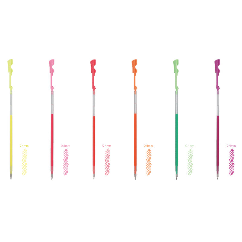 Pilot HI-TEC-C COLETO Fluorescent Series 0.4mm Pen Refills (Pack of 6)