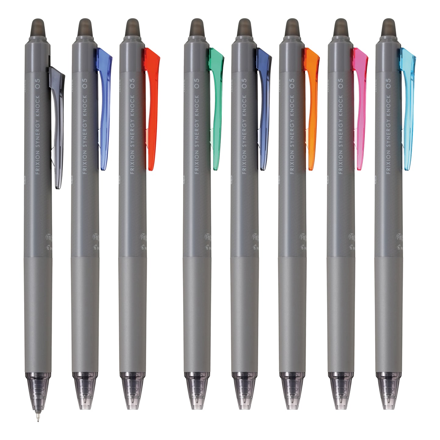 Pilot Frixion Synergy Knock 0.5mm Erasable Gel Ink Ballpoint Pens (Pack of 8)