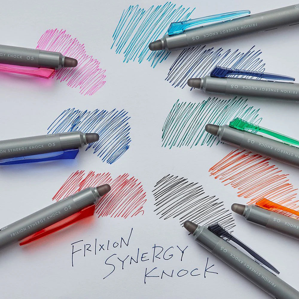 Pilot Frixion Synergy Knock 0.5mm Erasable Gel Ink Ballpoint Pens (Pack of 8)