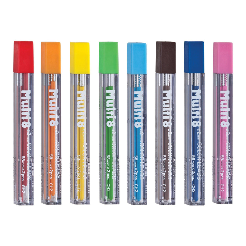 Pentel Multi 8 Assorted Colours 2.0mm Pencil Refill Leads (Pack of 8)